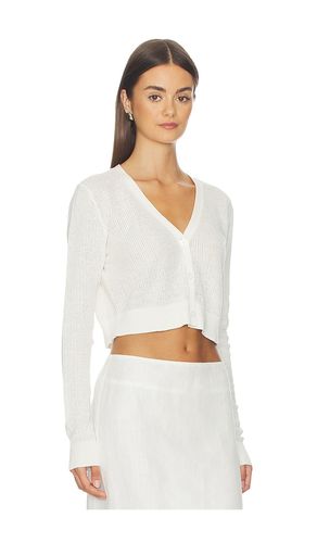 GILET CROPPED EN LIN À COL EN V ET MAILLE AJOURÉE en . Taille L. Also en M, S, XS - Enza Costa - Modalova