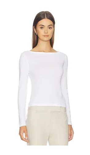 CHEMISE À MANCHES LONGUES ET COL BATEAU EN COTON SUPIMA FIN en . Taille L. Also en - Enza Costa - Modalova