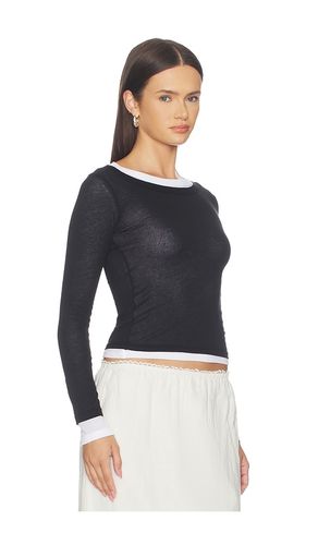 T-SHIRT MANCHES LONGUES SUPERPOSÉES TISSUE JERSEY LAYERED LONGSLEEVE en . Taille L. Also en S - Enza Costa - Modalova