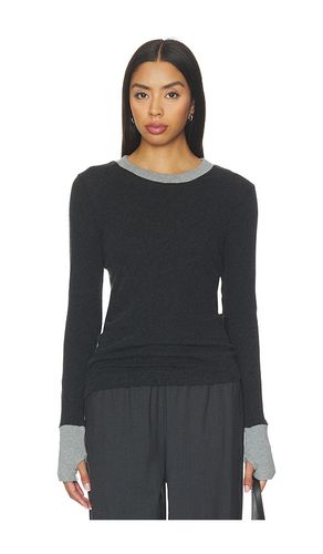 Cashmere Jersey Contrast Easy Cuffed Crew en . Taille XS. Also en S, M, L, XL - Enza Costa - Modalova