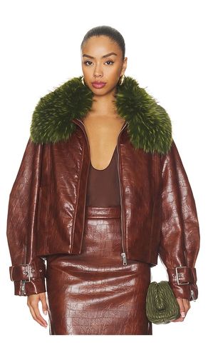 Kabuki Faux Leather Bomber en . Taille L. Also en M, S, XS - Essentiel Antwerp - Modalova