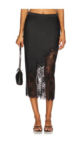 JUPE MIDI FESTONNÉE EN SOIE ET DENTELLE en . Taille L. Also en - fleur du mal - Modalova