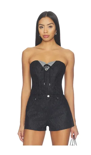 Lace Denim Bustier en . Taille M. Also en S, XS - fleur du mal - Modalova