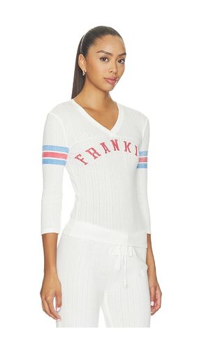School Girl Pointelle Three Quarter Sleeve Shirt in . Size M. Also in S, XS - Frankies Bikinis - Modalova