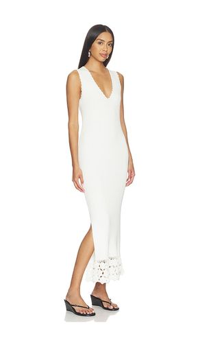ROBE FINE COTTON RIB CROCHET V-NECK en . Taille S. Also en M - Ganni - Modalova