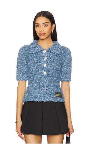 Denim Handknit Polo Top in . Size M, S, XS - Ganni - Modalova