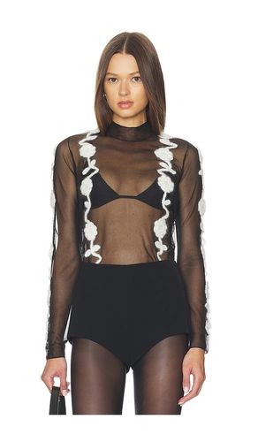 Sheer Flower Crochet Applique Top in . Size M. Also in S, XS - Ganni - Modalova