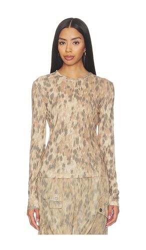Printed Marl Mesh Long Sleeve Top en . Taille 34. Also en 36, 38 - Ganni - Modalova