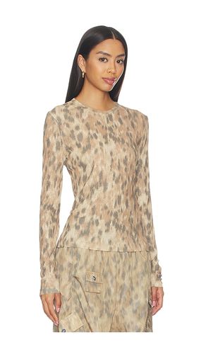 Printed Marl Mesh Long Sleeve Top en . Taille 34. Also en 36, 38 - Ganni - Modalova