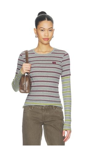 Soft Cotton Rib Long Sleeve Double Layer Top en . Taille XS. Also en S, L - Ganni - Modalova