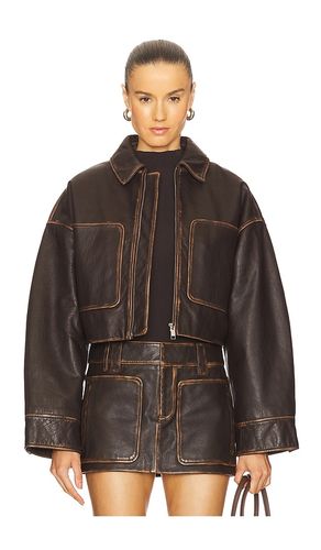 BLOUSON CROPPED LEATHER PATCH POCKET in . Size M, S, XL, XXS - GRLFRND - Modalova
