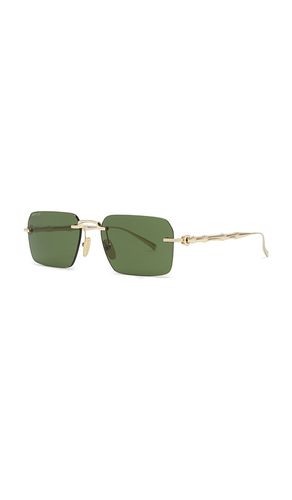 Rectangular Bamboo Metal Sunglasses in - Gucci - Modalova