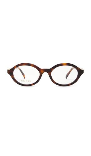 Gucci Oval Eyeglasses in Brown - Gucci - Modalova