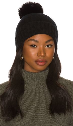 Cashmere Slouchy Cuff Beanie with Faux Fur Pom in - Hat Attack - Modalova