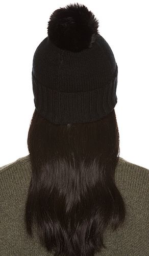 Cashmere Slouchy Cuff Beanie with Faux Fur Pom in - Hat Attack - Modalova