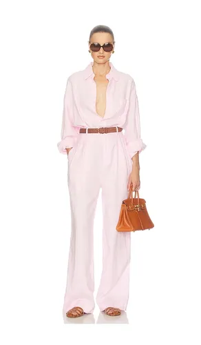 COMBINAISON PAPERBAG JUMPSUIT IN WASHED LINEN en . Taille M. Also en S, XS - Helsa - Modalova