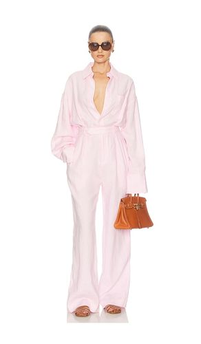 COMBINAISON PAPERBAG JUMPSUIT IN WASHED LINEN en . Taille S. Also en - Helsa - Modalova