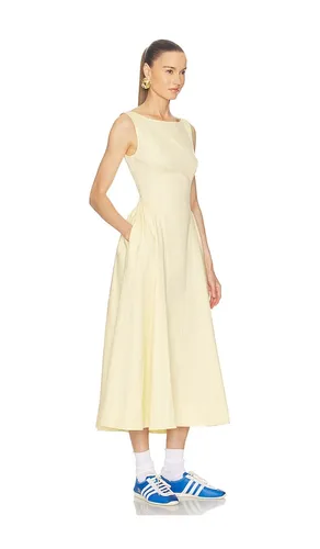 ROBE STRETCH COTTON SATEEN MIDI DRESS en . Taille M. Also en S, XL, XS, XXS - Helsa - Modalova