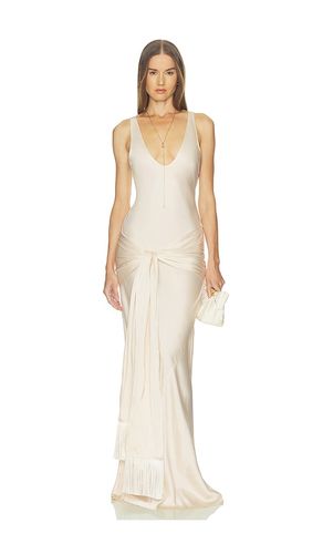 ROBE AVEC LIEN ET FRANGES SATIN en . Taille XXS. Also en XS, S, M, L, XL - Helsa - Modalova