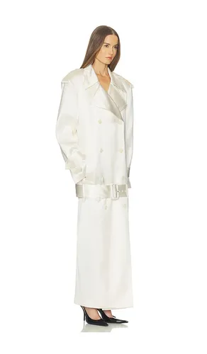 MANTEAU TRENCH COAT WITH LOW BELT IN DOUBLE FACE SATIN en . Taille L. Also en M, S, XS, XXS - Helsa - Modalova