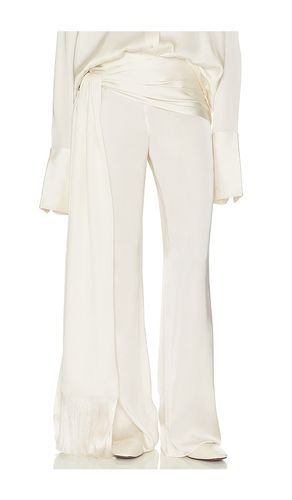 PANTALON SATIN PANTS WITH TIE AND FRINGE en . Taille L. Also en M, S, XS, XXS - Helsa - Modalova