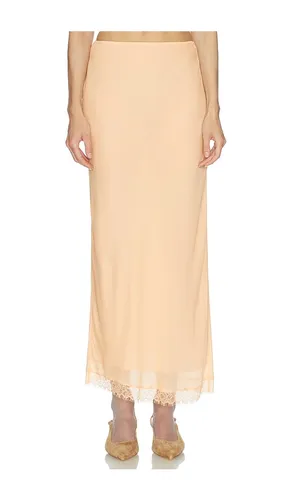 JUPE VISCOSE SATIN SLIP SKIRT WITH LACE en . Taille L. Also en M, S, XS - Helsa - Modalova
