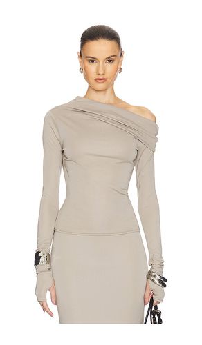 Matte Jersey Drape Shoulder Top in . Size M, S, XXS - Helsa - Modalova