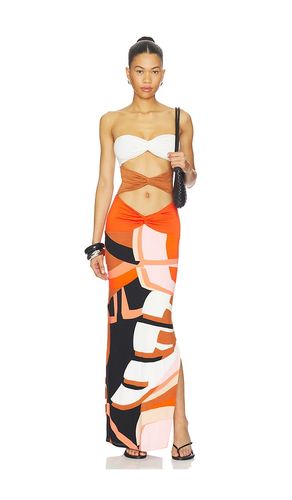 Charlie Printed Maxi Dress With Solid Bandeau Panels in ,. Size L. Also in M, S, XS - Indah - Modalova