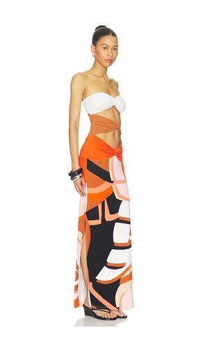 Charlie Printed Maxi Dress With Solid Bandeau Panels in ,. Size L. Also in M, S, XS - Indah - Modalova