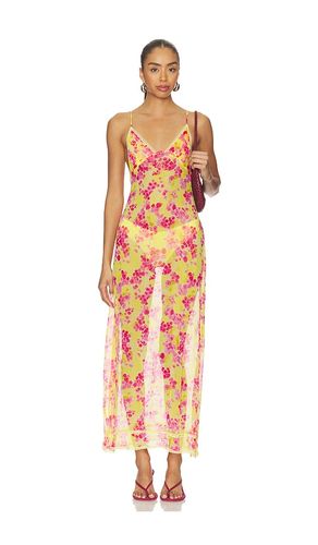 Priscilla Printed Lace Trim Triangle Bust Slip Dress in ,. Size L. Also in M, S, XS - Indah - Modalova