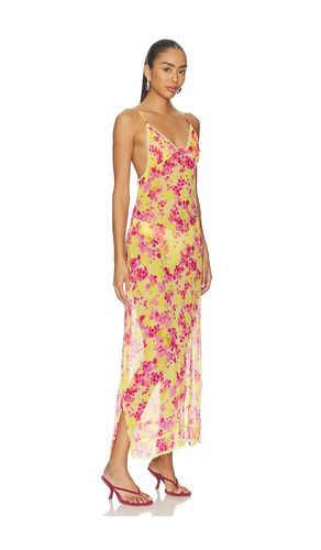 Priscilla Printed Lace Trim Triangle Bust Slip Dress in ,. Size L. Also in M, S, XS - Indah - Modalova