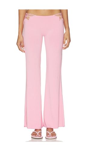 Valentina Solid Low Rise Long Pant With Embroidered Rose Kerawang Detail in . Size L. Also in M, S, XS - Indah - Modalova