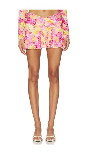 Leo Printed Crossover Gathered Band Mini Skirt in ,. Size L. Also in M, S, XS - Indah - Modalova