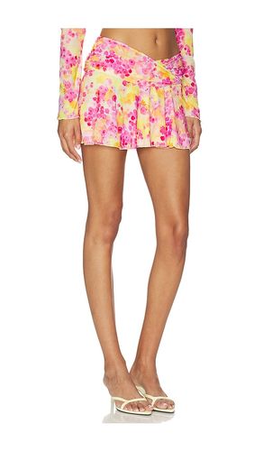 Leo Printed Crossover Gathered Band Mini Skirt in ,. Size L. Also in M, S, XS - Indah - Modalova