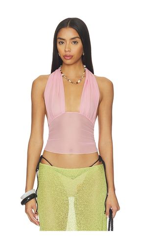 Gisela Solid Gathered Tie-back Halter Top in . Size L. Also in M, S, XS - Indah - Modalova