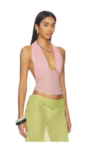 Gisela Solid Gathered Tie-back Halter Top in . Size L. Also in M, S, XS - Indah - Modalova