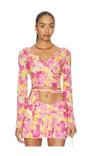 Lori Printed Long Sleeve Wrap Top in ,. Size L. Also in M, S, XS - Indah - Modalova