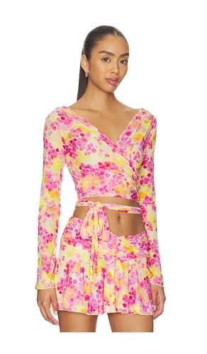 Lori Printed Long Sleeve Wrap Top in ,. Size L. Also in M, S, XS - Indah - Modalova