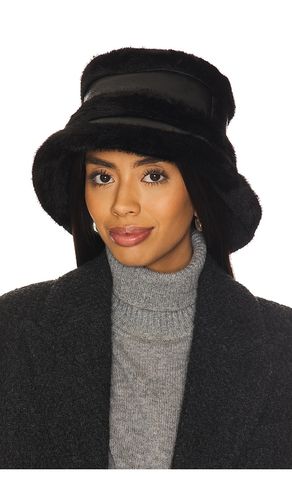 Faux Mink & Leather Bucket Hat in - jocelyn - Modalova