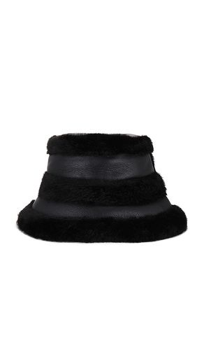 Faux Mink & Leather Bucket Hat in - jocelyn - Modalova