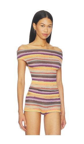 Cata Stripe Asymmetric Knit Top in . Size L. Also in M, S, XS - Jaded London - Modalova