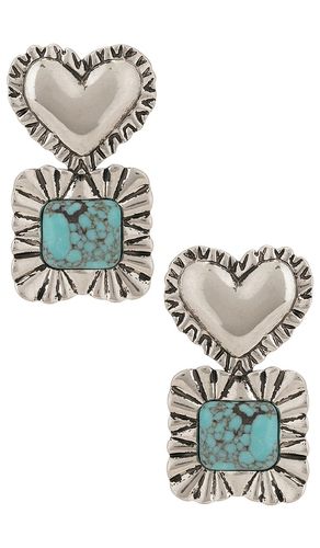 Ruffle Heart Stone Earrings en - Lele Sadoughi - Modalova