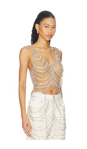 Draped Crystal Embroidery V Neck Tank en . Taille 0. Also en 2 - LaPointe - Modalova
