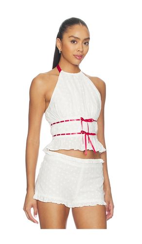 Alessia Embroidered Halter Top en . Taille M. Also en S, XL, XS, XXS - MAJORELLE - Modalova