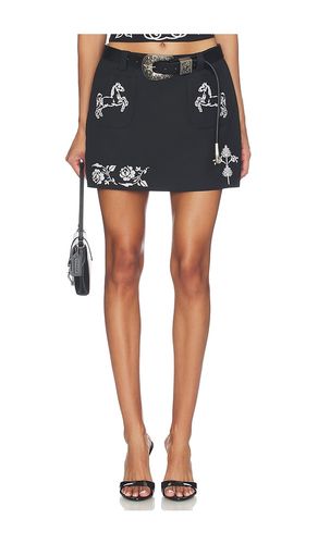 JUPE CROSS STITCH EMBROIDERED WITH DETACHABLE BELT en . Taille 34/2. Also en 36/4, 38/6, 42/10 - Markgong - Modalova