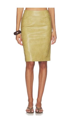 JUPE DUST FAUX LEATHER FLORAL IMPRINTED PENCIL en . Taille 34/2. Also en 38/6, 42/10 - Markgong - Modalova
