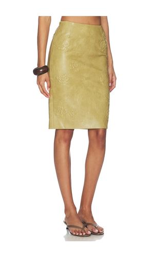 JUPE DUST FAUX LEATHER FLORAL IMPRINTED PENCIL en . Taille 36/4. Also en 42/10 - Markgong - Modalova