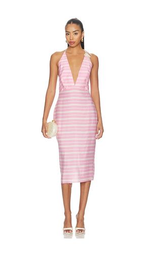 ROBE MIDI V-NECK WITH FLOWER DETAIL en . Taille M. Also en S, XS - Milkwhite - Modalova