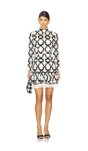 Willa Velvet Flock Lace Mock Neck Dress en & . Taille 0. Also en 10 - MILLY - Modalova