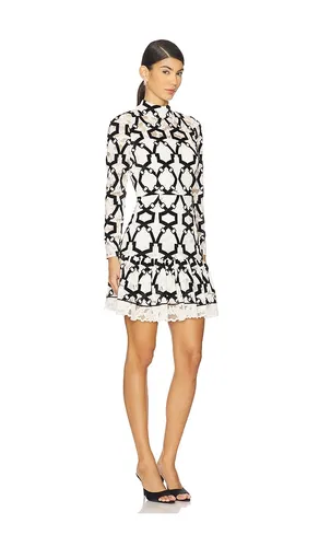 Willa Velvet Flock Lace Mock Neck Dress en & . Taille 0. Also en 10 - MILLY - Modalova
